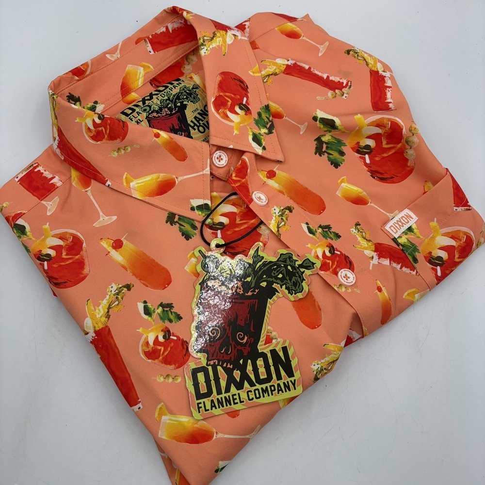 Dixxon Flannel Co The Hangover Shirt Mens XL Pink Bloody Mary Mimosa Party